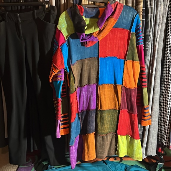 🌈Patched Multicolor zip hoodie sweatshirt jacket🌈 - Picture 4 of 6